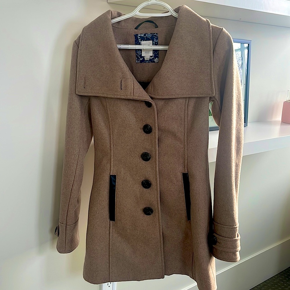 Camel Tan Wool Blend Coat